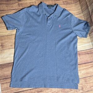 POLO By Ralph Lauren Collared Short Sleeve Knit Light Blue Men’s Size XL